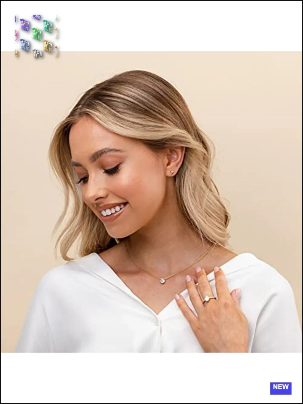 14K Gold Plated Crystal Solitaire 1.5 Carat CZ Dainty Choker Necklace for Women